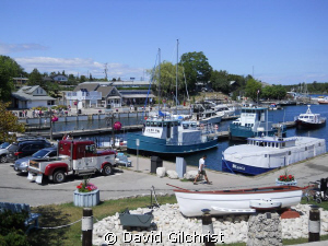View of Little Tub harbour, Tobermory, Ontario with sever... by David Gilchrist 